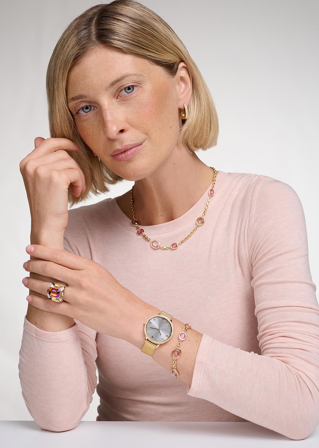 Серьги кольца Swarovski Dextera 5626084 Серьги кольца Swarovski Dextera 5626084