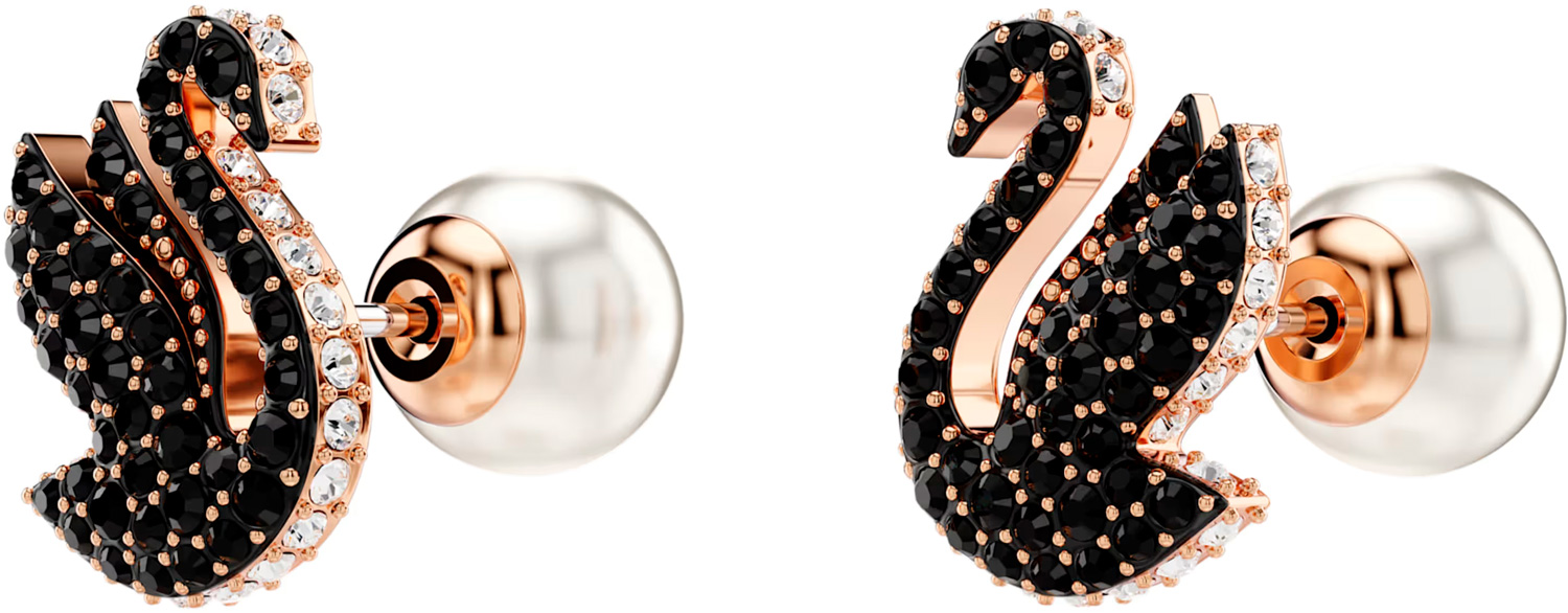 Серьги пусеты-гвоздики Swarovski Swan 5689646-DF Серьги пусеты-гвоздики Swarovski Swan 5689646-DF